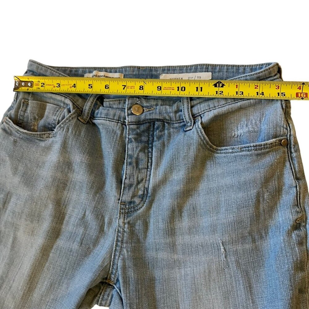 Anthropologie Pilcro and the Letterpress Jeans Womens 29 Blue Fit Hyphen Fringe - Picture 11 of 14